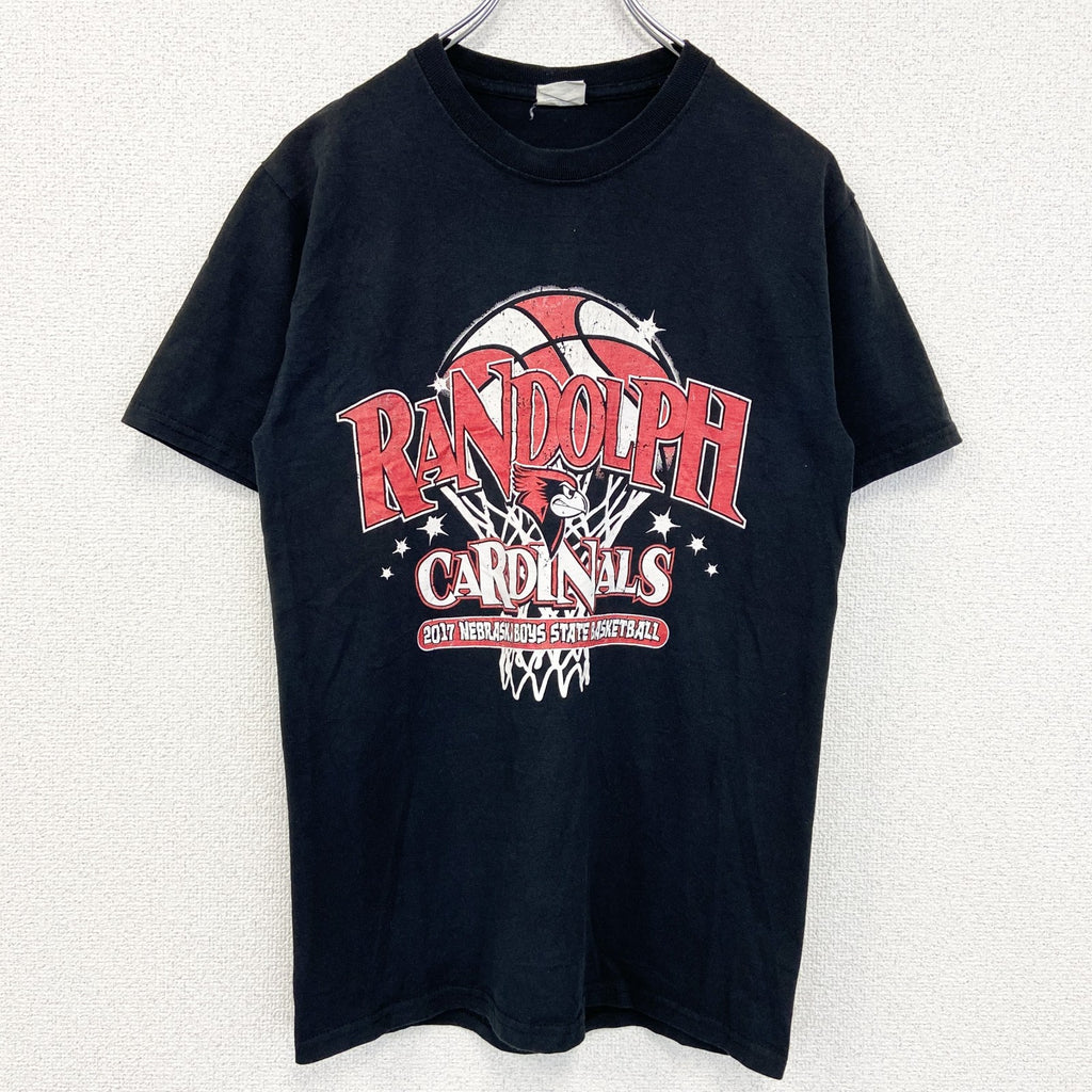 JERZEES ジャージーズ　半袖プリントTシャツ　バックプリント　CARDINALS　黒　ブラック　クルーネック　古着