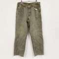 ～00s　L.L.Bean　エルエルビーン　デニムパンツ/ジーンズ　ジップフライ　革パッチ　ネル生地ライナー　茶色　ブラウン　W37サイズ　古着