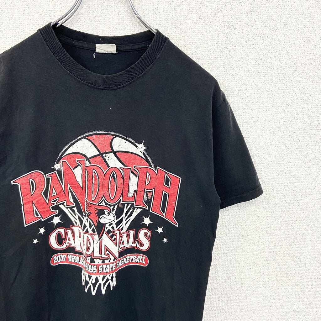 JERZEES ジャージーズ　半袖プリントTシャツ　バックプリント　CARDINALS　黒　ブラック　クルーネック　古着