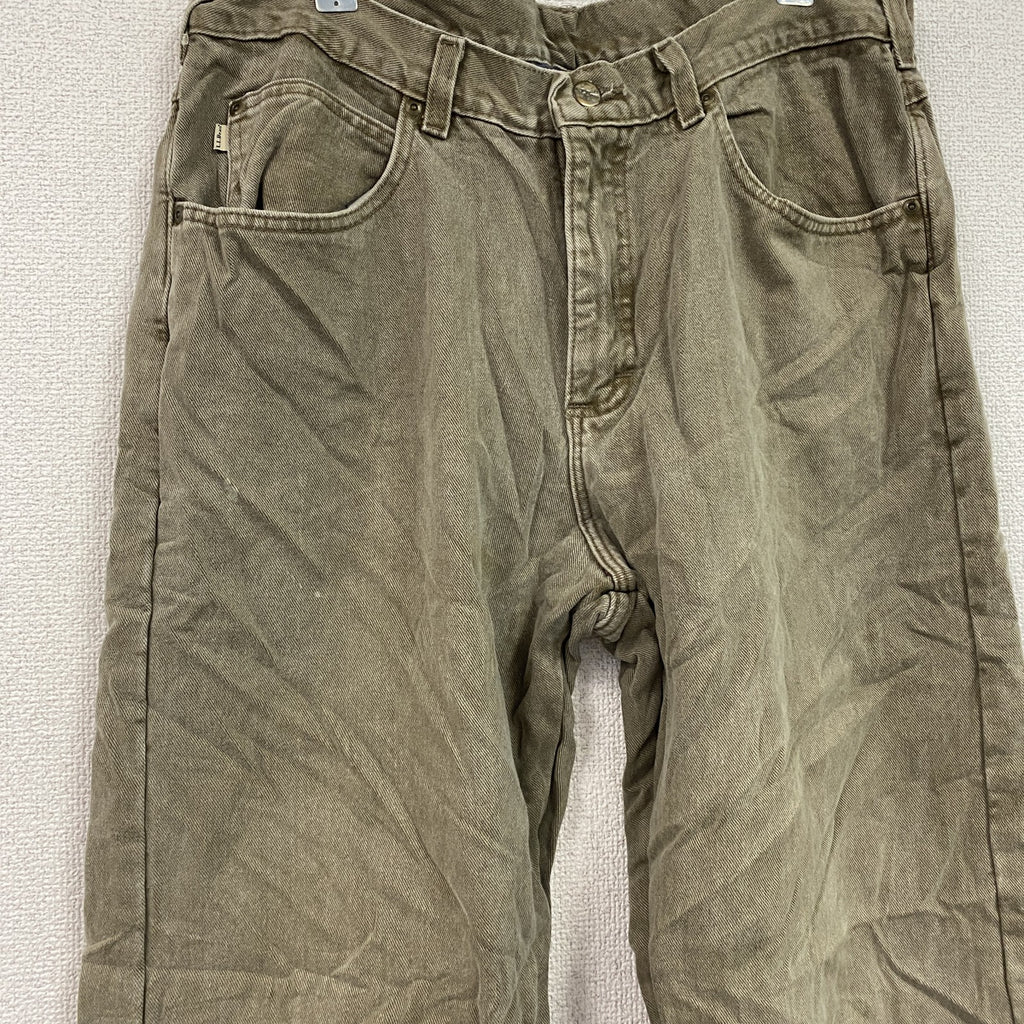 ～00s　L.L.Bean　エルエルビーン　デニムパンツ/ジーンズ　ジップフライ　革パッチ　ネル生地ライナー　茶色　ブラウン　W37サイズ　古着