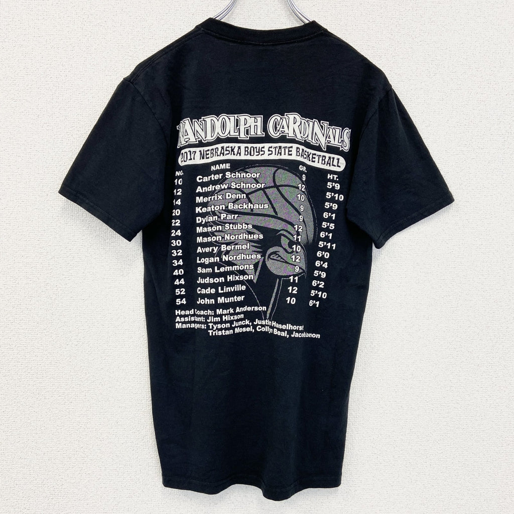 JERZEES ジャージーズ　半袖プリントTシャツ　バックプリント　CARDINALS　黒　ブラック　クルーネック　古着