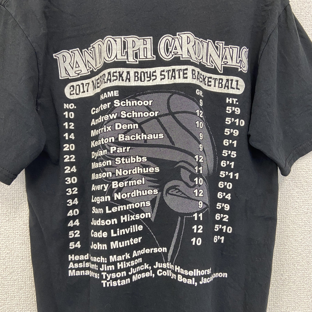 JERZEES ジャージーズ　半袖プリントTシャツ　バックプリント　CARDINALS　黒　ブラック　クルーネック　古着