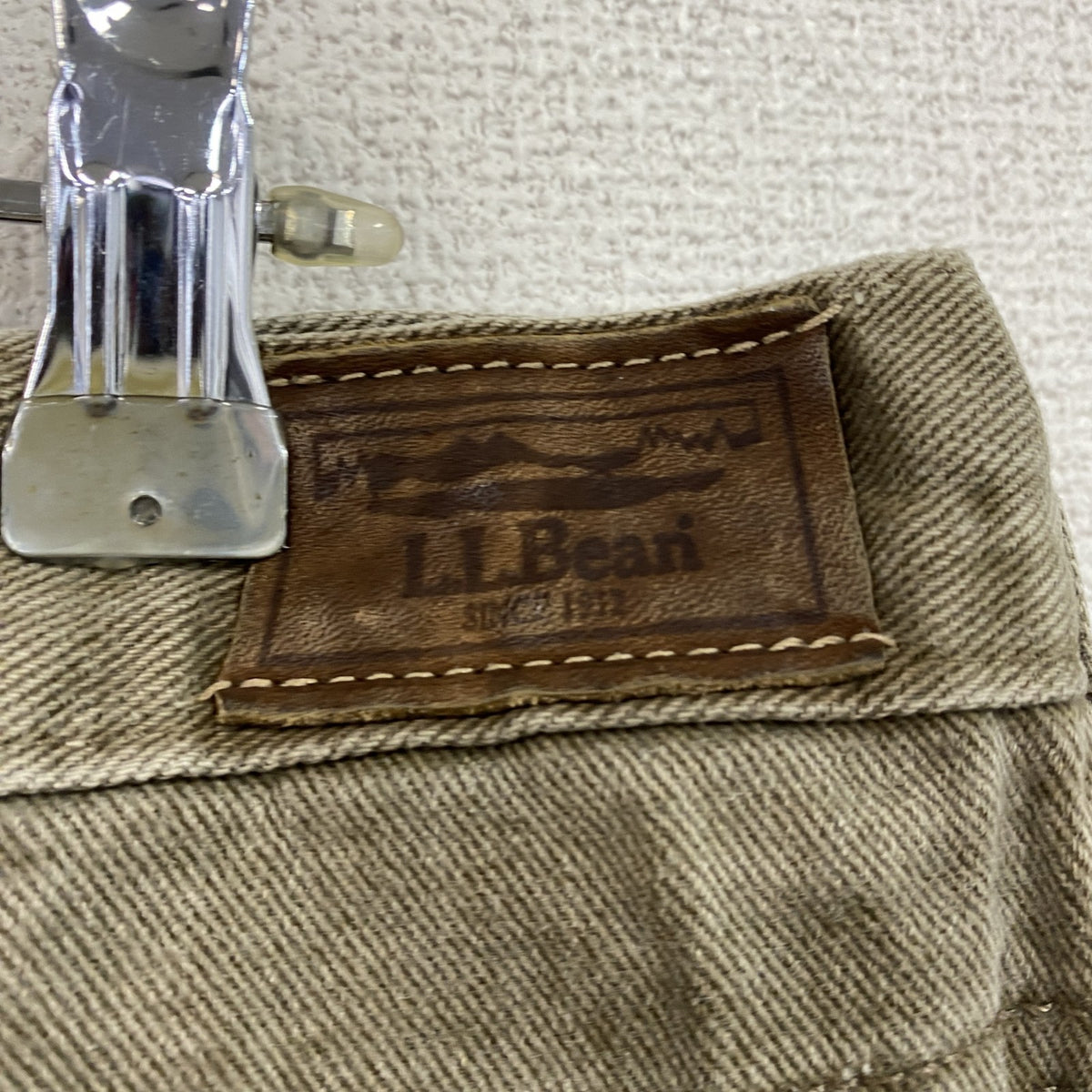 ～00s　L.L.Bean　エルエルビーン　デニムパンツ/ジーンズ　ジップフライ　革パッチ　ネル生地ライナー　茶色　ブラウン　W37サイズ　古着
