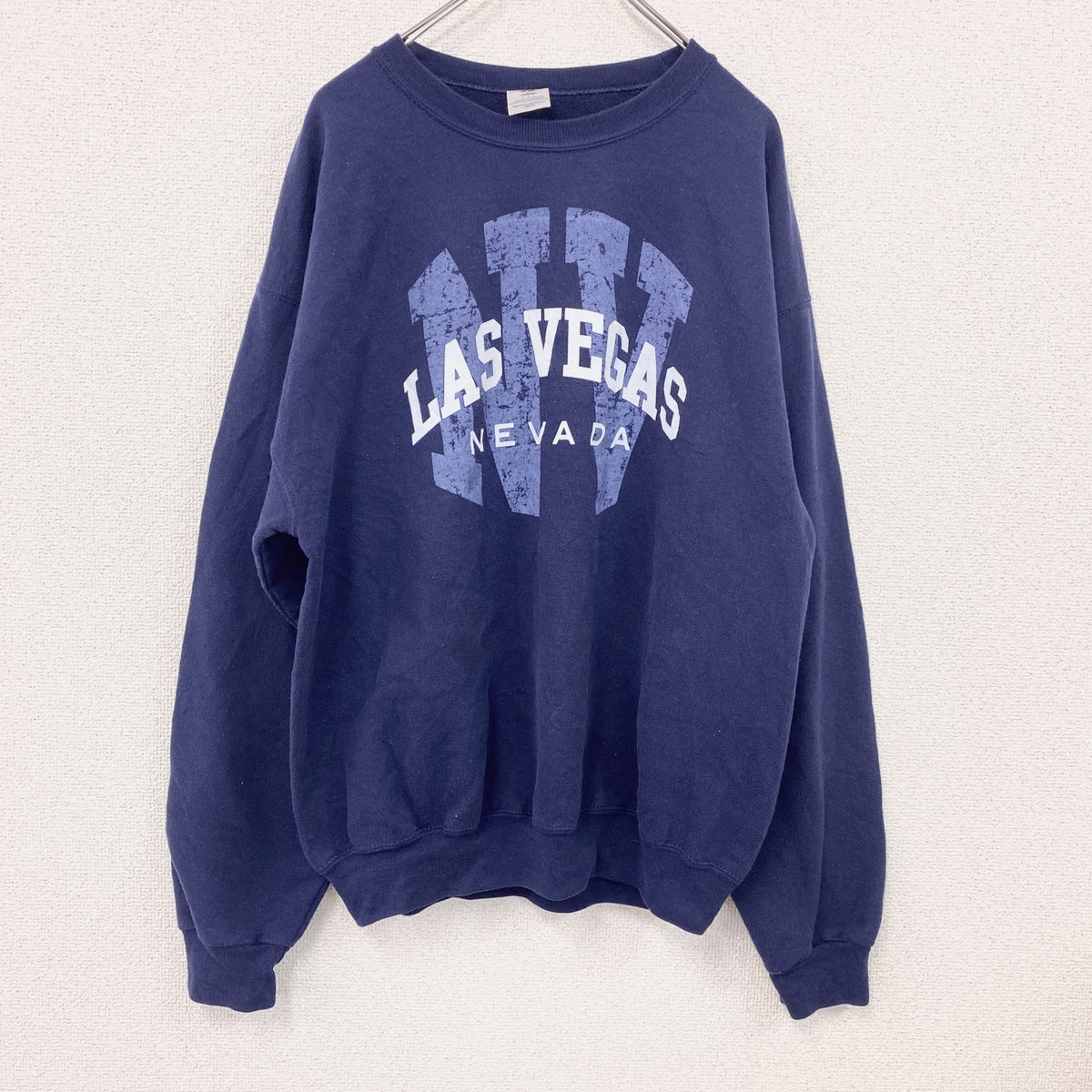 ～00s　JERZEES　スウェット/トレーナー　カレッジタイプ　ヴィンテージ　紺　ネイビー　Lサイズ　古着
