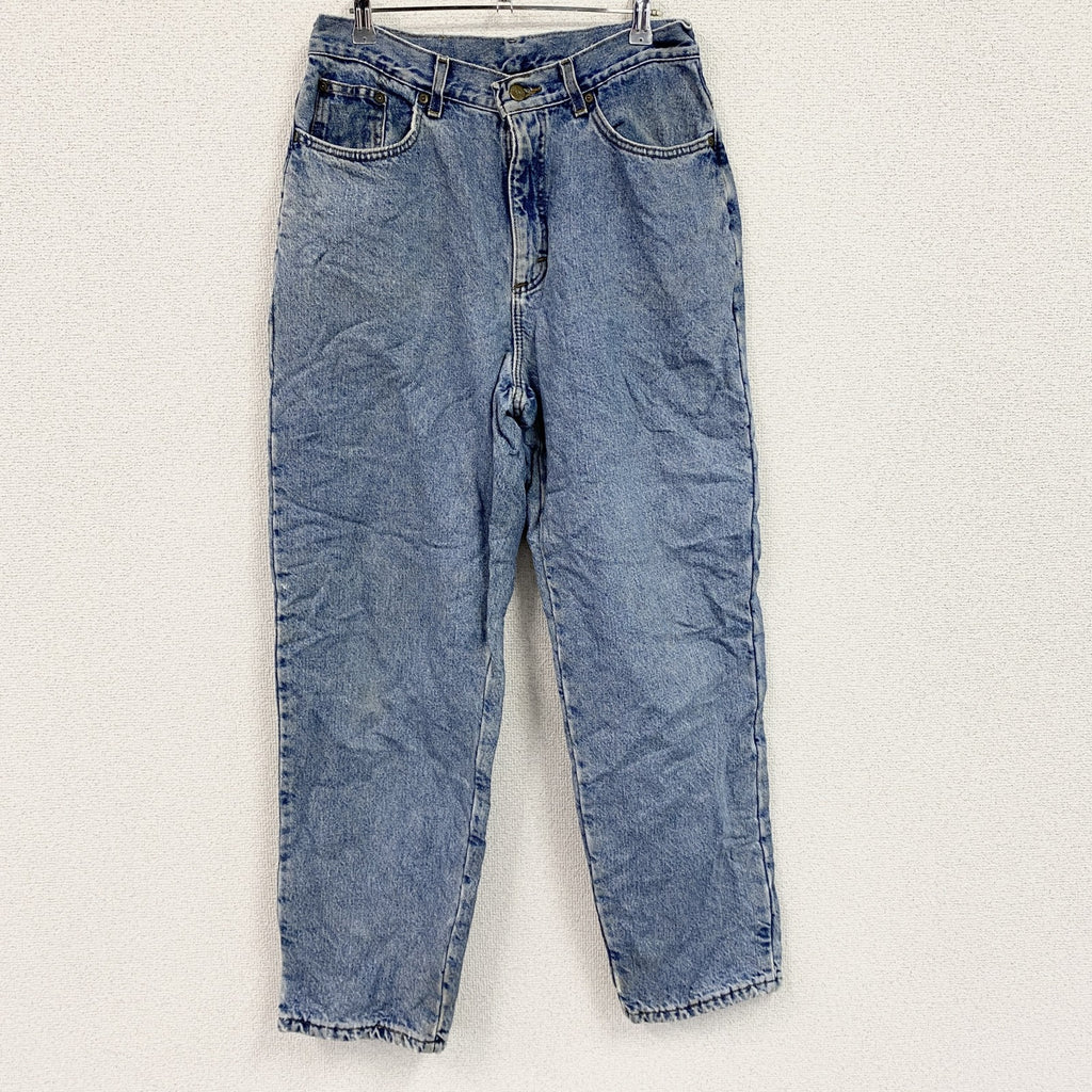 ～00s　L.L.Bean　エルエルビーン　デニムパンツ/ジーンズ　ジップフライ　革パッチ　ネル生地ライナー　インディゴ　古着