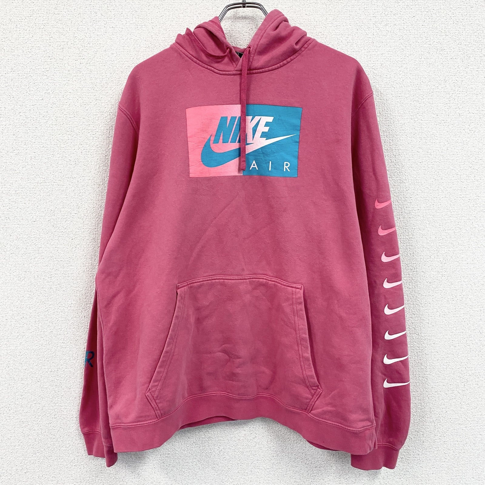 NIKE　ナイキ　スウェットパーカー/フーディー　スウッシュ　ピンク　XLサイズ　古着