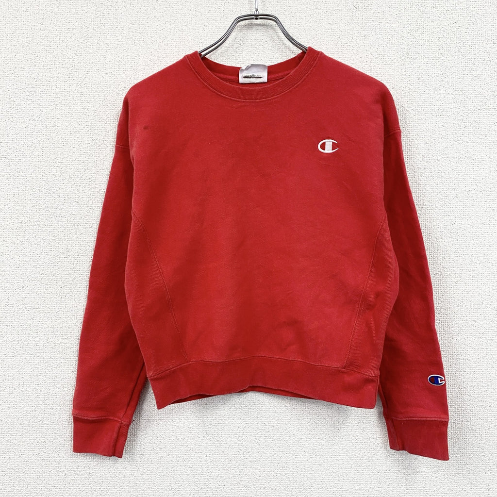 Champion　チャンピオン　リバースウィーブ　スウェット/トレーナー　ヘビーウエイト　刺繍ロゴ　現行　赤　レッド　Sサイズ　古着