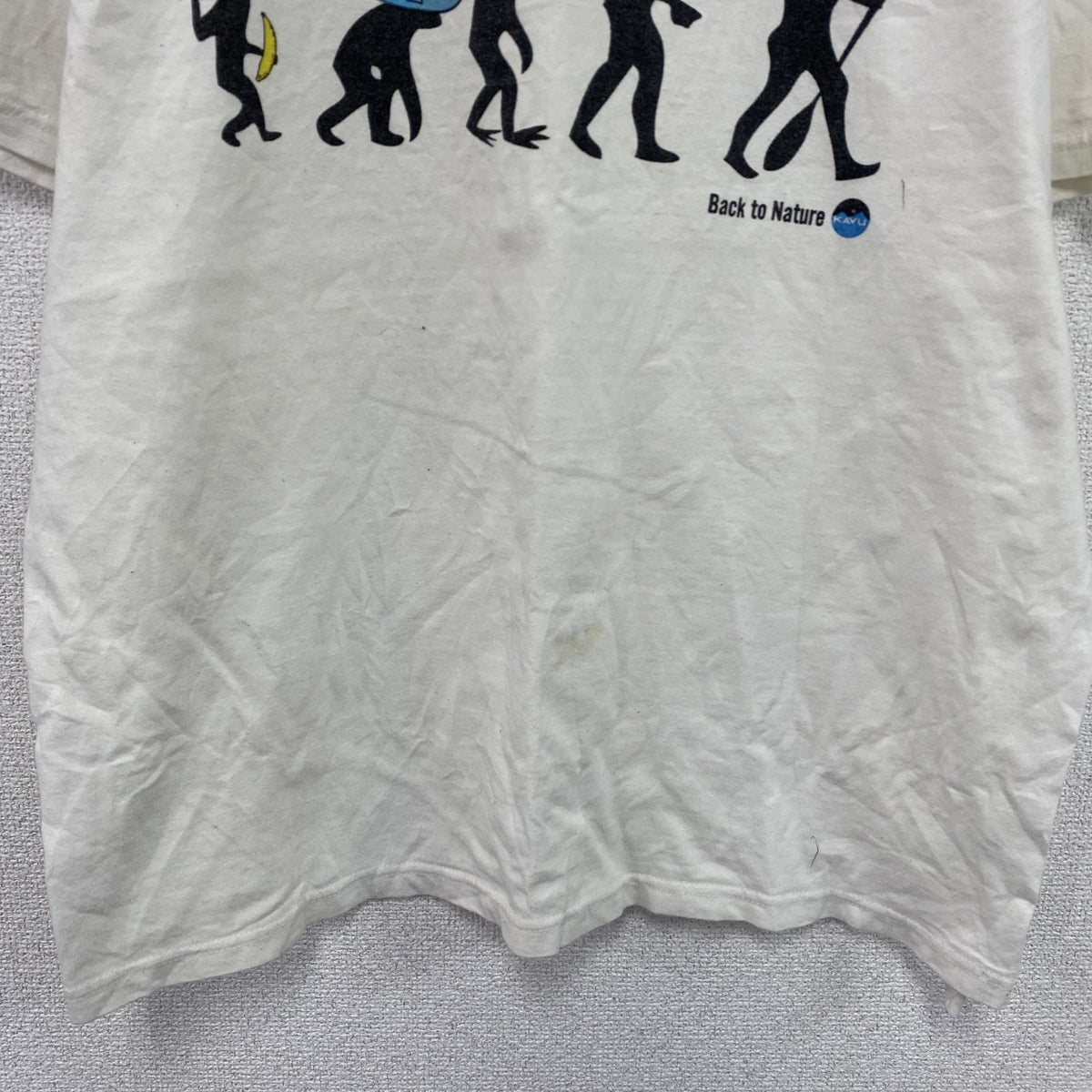 KAVU　カブー　半袖プリントTシャツ　バックトゥネイチャー　白　ホワイト　Lサイズ　古着