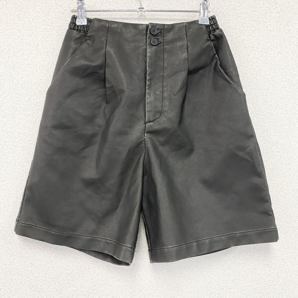 Kastane　カスタネ　レザーハーフパンツ/ショートパンツ　黒　ブラック　Fサイズ　古着