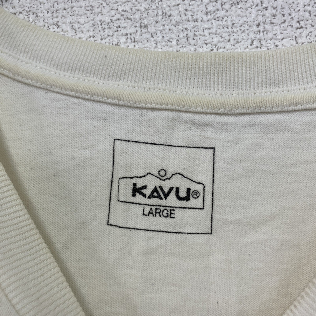 KAVU　カブー　半袖プリントTシャツ　バックトゥネイチャー　白　ホワイト　Lサイズ　古着