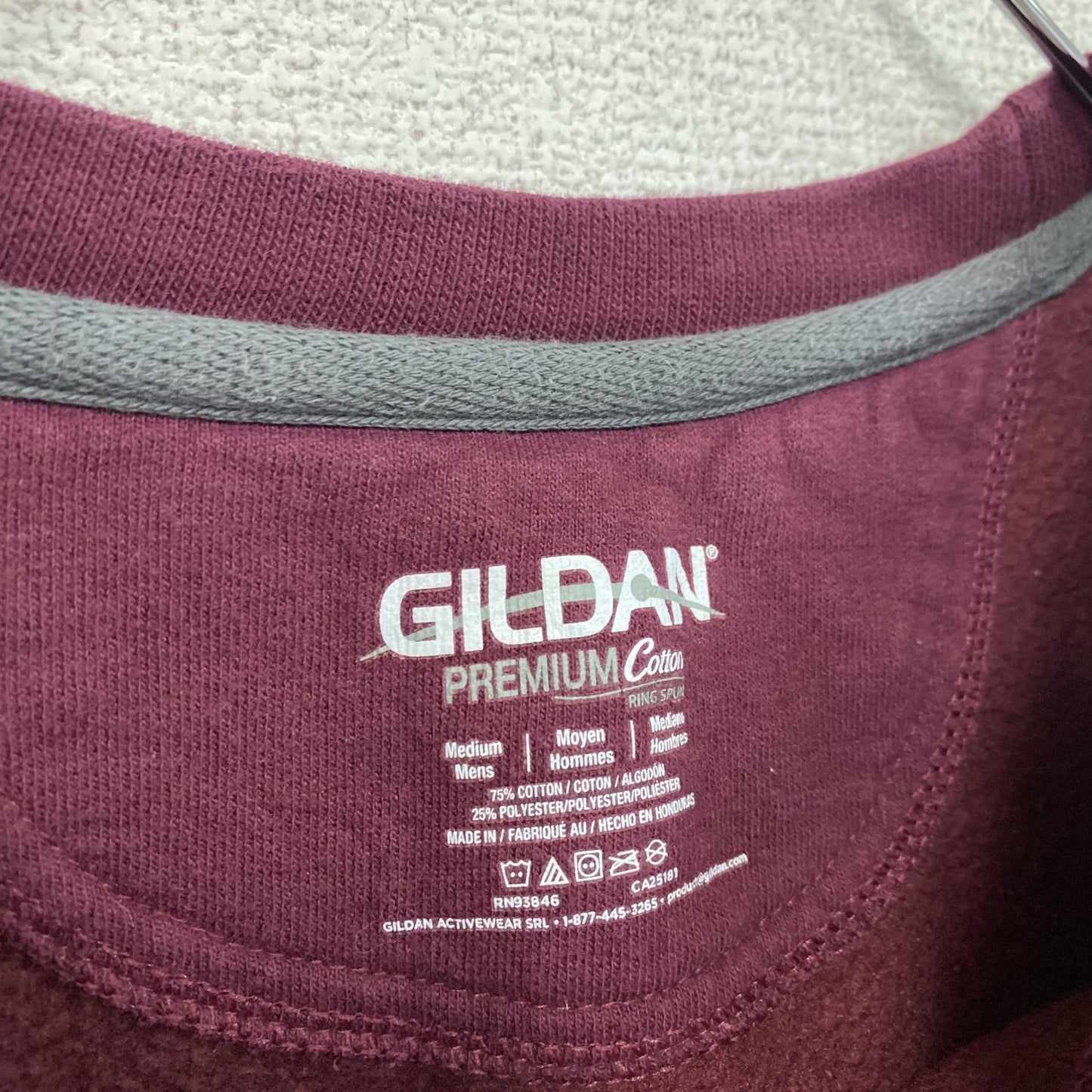 GILDAN　スウェット/トレーナー　カレッジタイプ　ボルドー　Mサイズ