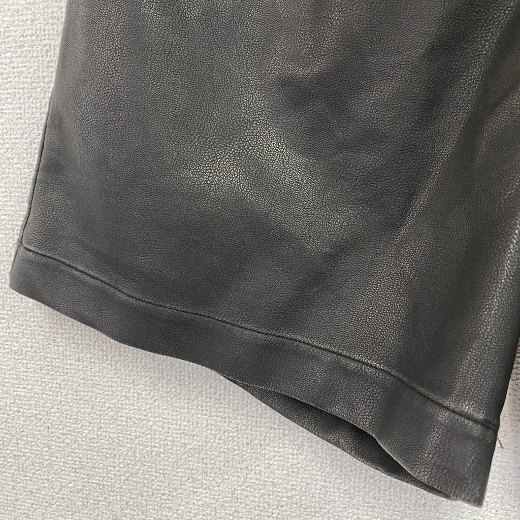 Kastane　カスタネ　レザーハーフパンツ/ショートパンツ　黒　ブラック　Fサイズ　古着