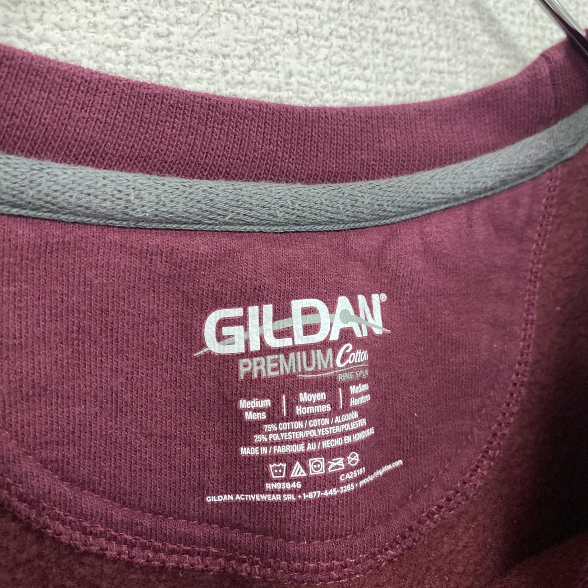 GILDAN　スウェット/トレーナー　カレッジタイプ　ボルドー　Mサイズ　古着