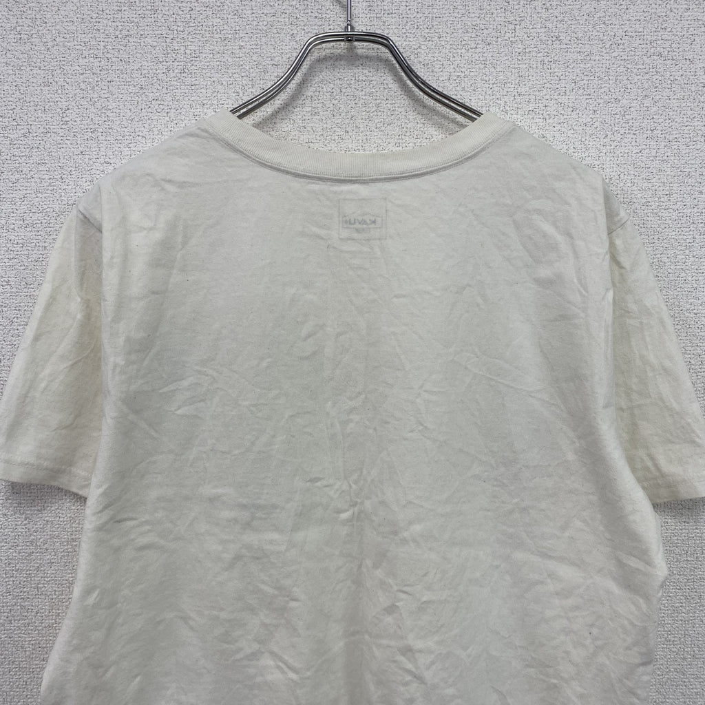 KAVU　カブー　半袖プリントTシャツ　バックトゥネイチャー　白　ホワイト　Lサイズ　古着