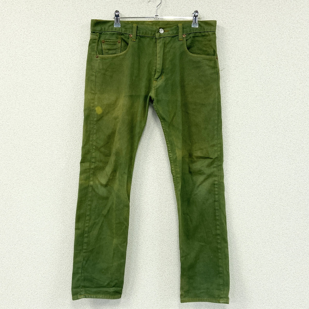 Levi's　リーバイス　505　デニムパンツ　ジップフライ　緑　グリーン　W34サイズ ジーンズ メンズ コットン 古着