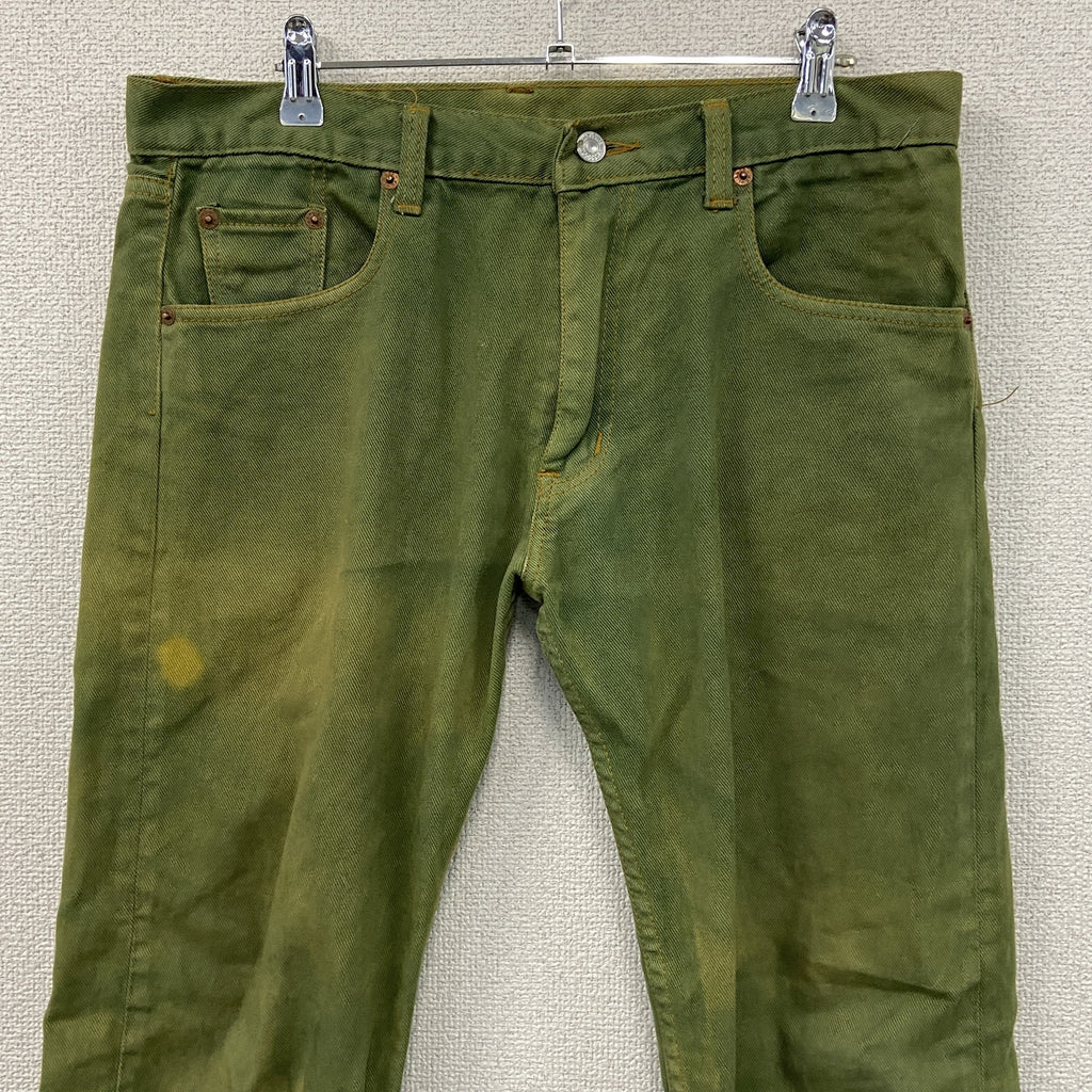 Levi's　リーバイス　505　デニムパンツ　ジップフライ　緑　グリーン　W34サイズ ジーンズ メンズ コットン 古着