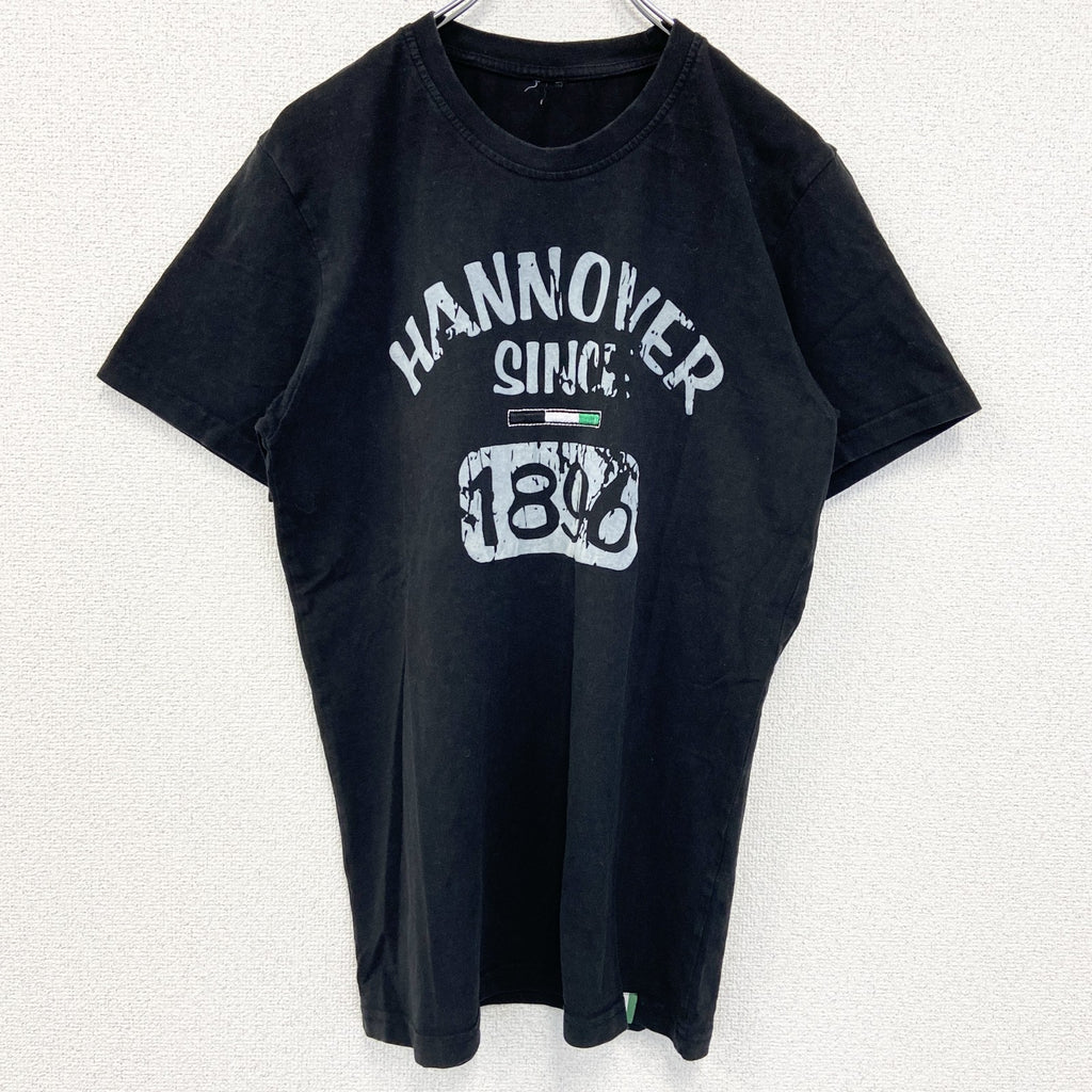 半袖プリントTシャツ　4連プリント　カプセルプリント　アーチプリント　クルーネック　黒　ブラック　古着