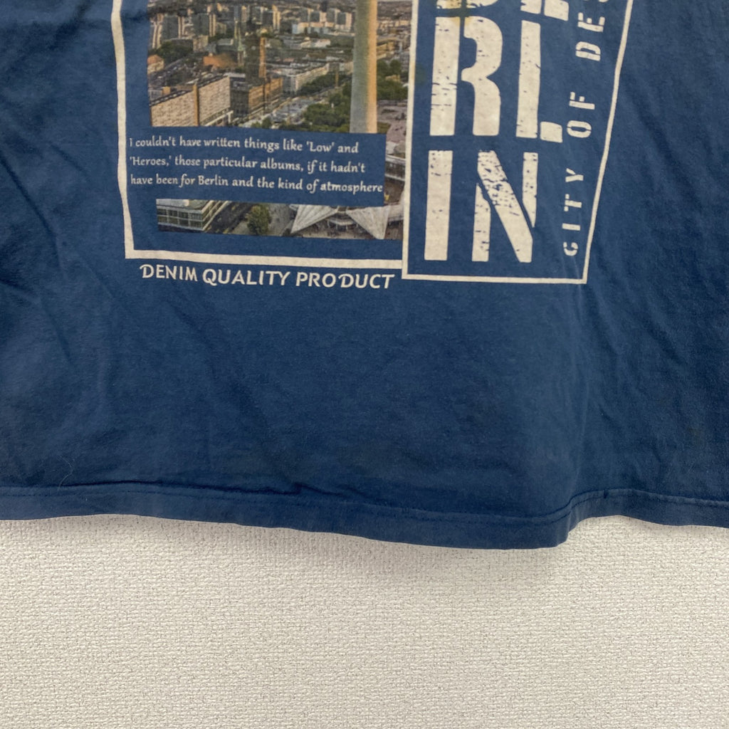 ACTIVE　アクティブ　半袖プリントTシャツ　ベルリンプリント　青　ブルー　Lサイズ　古着