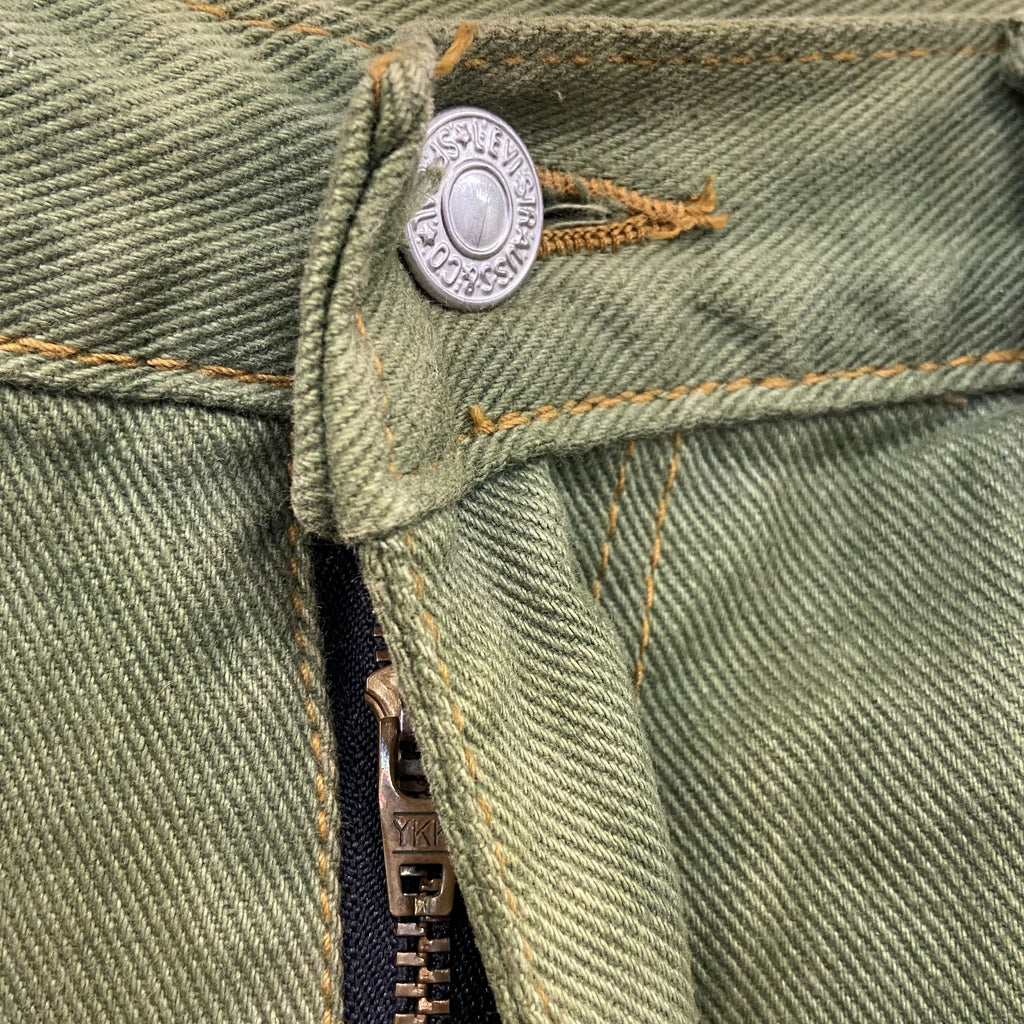 Levi's　リーバイス　505　デニムパンツ　ジップフライ　緑　グリーン　W34サイズ ジーンズ メンズ コットン 古着