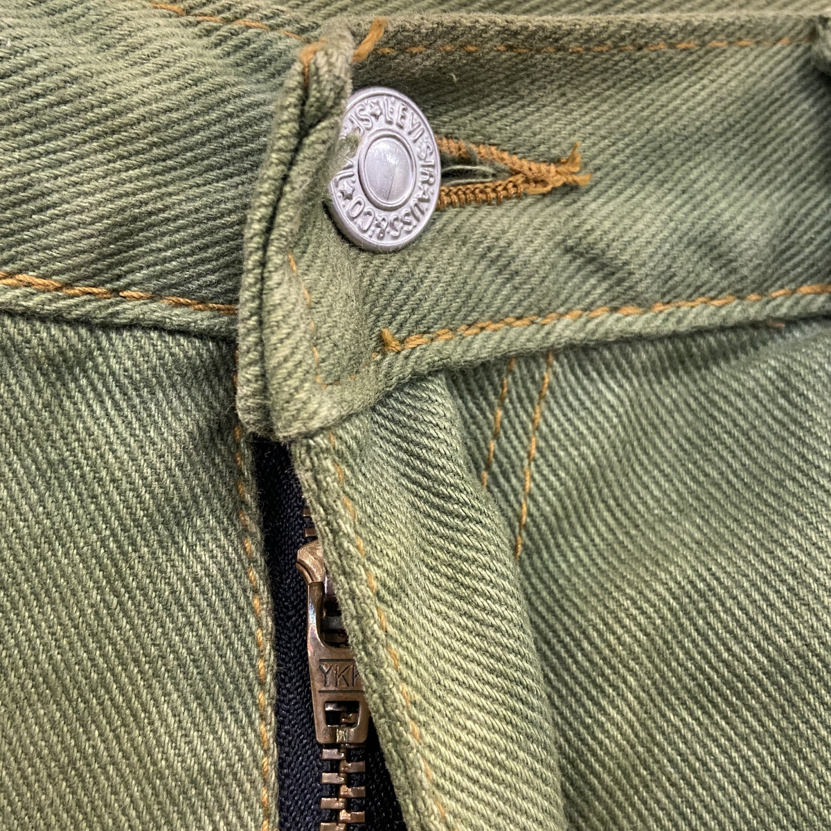 Levi's　リーバイス　505　デニムパンツ　ジップフライ　緑　グリーン　W34サイズ ジーンズ メンズ コットン 古着
