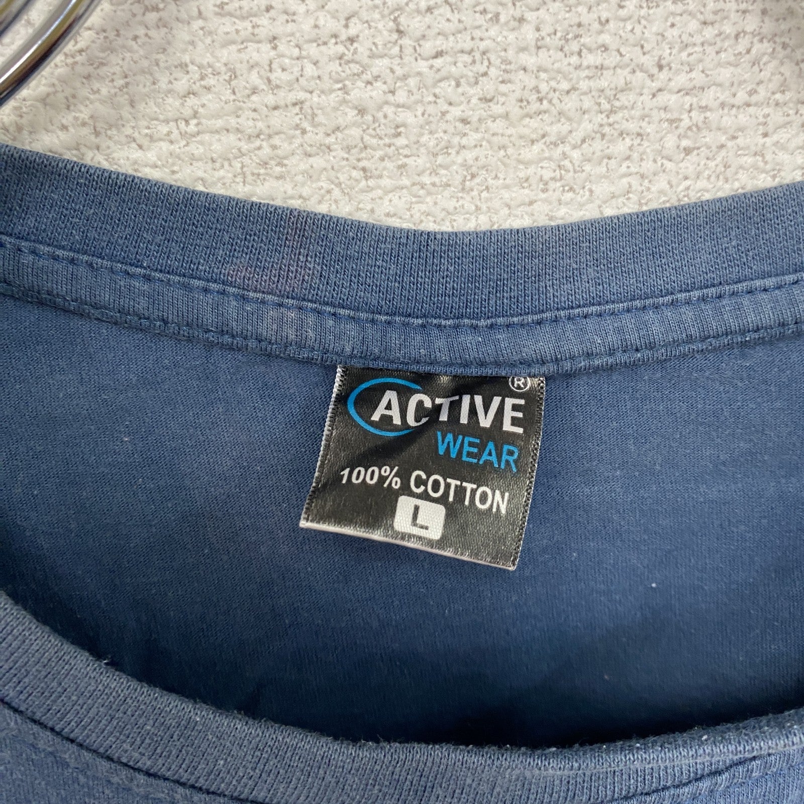 ACTIVE　アクティブ　半袖プリントTシャツ　ベルリンプリント　青　ブルー　Lサイズ　古着