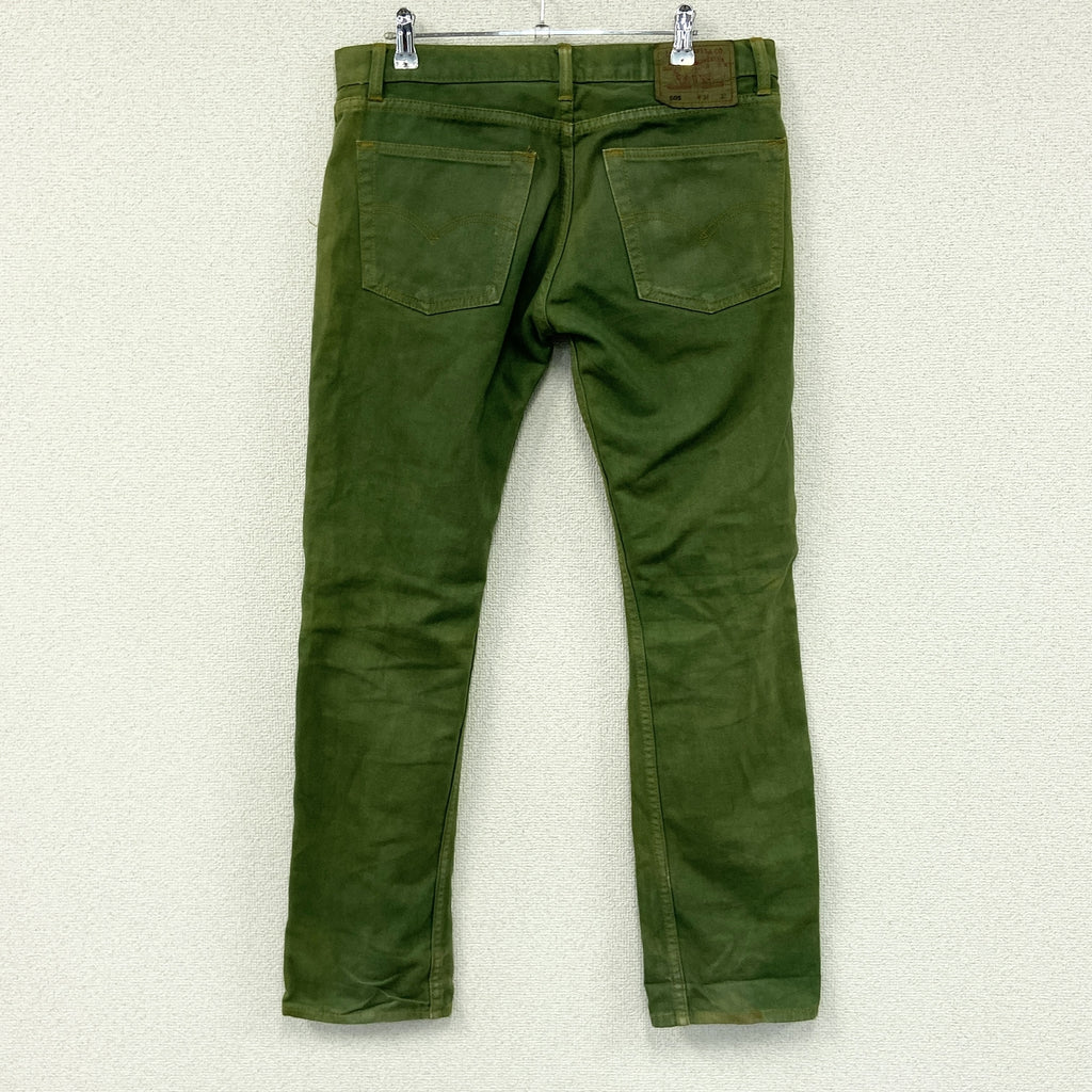 Levi's　リーバイス　505　デニムパンツ　ジップフライ　緑　グリーン　W34サイズ ジーンズ メンズ コットン 古着