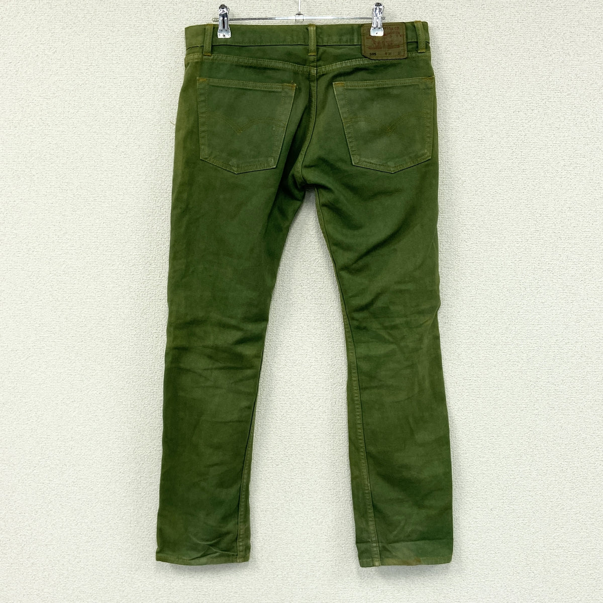 Levi's　リーバイス　505　デニムパンツ　ジップフライ　緑　グリーン　W34サイズ ジーンズ メンズ コットン 古着