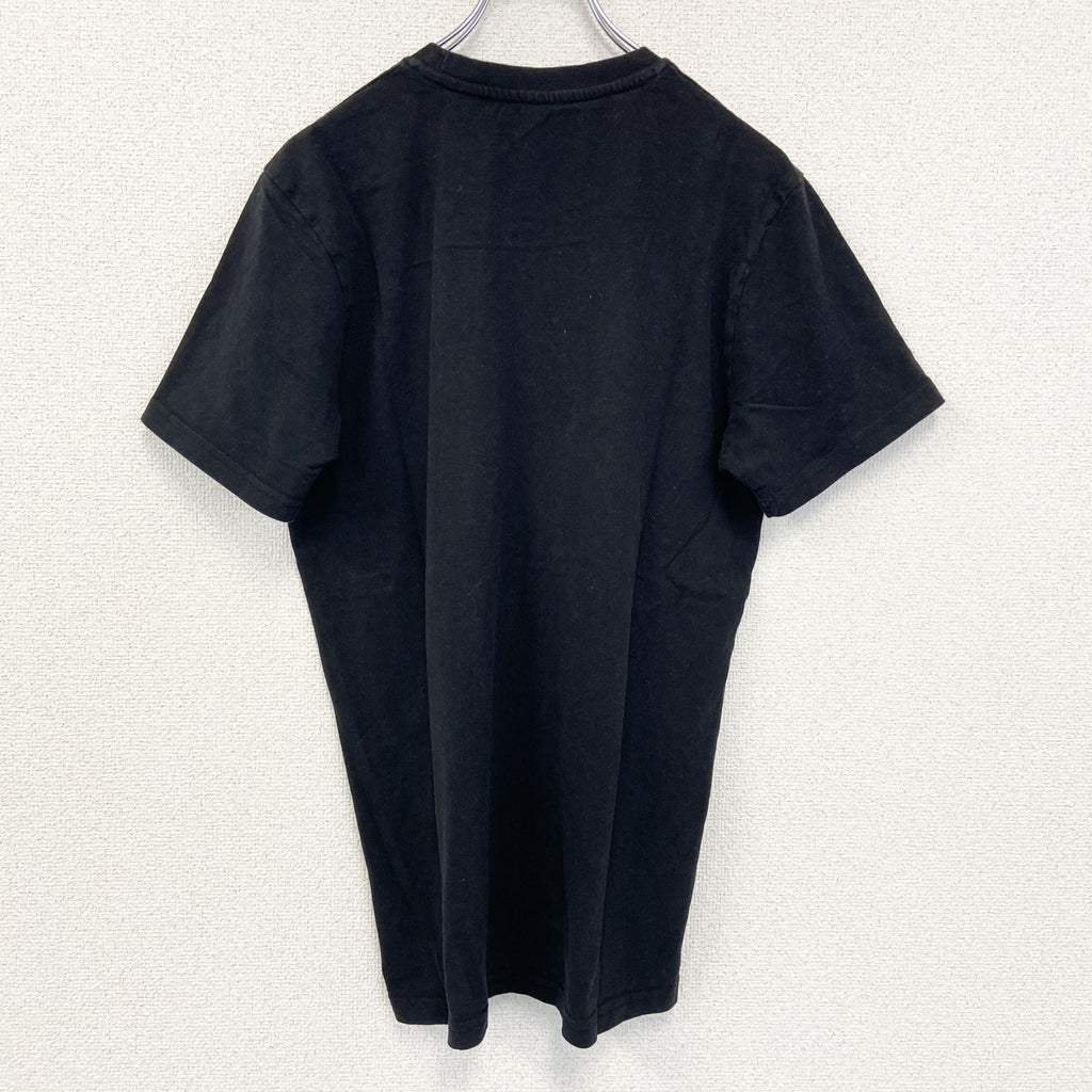 半袖プリントTシャツ　4連プリント　カプセルプリント　アーチプリント　クルーネック　黒　ブラック　古着