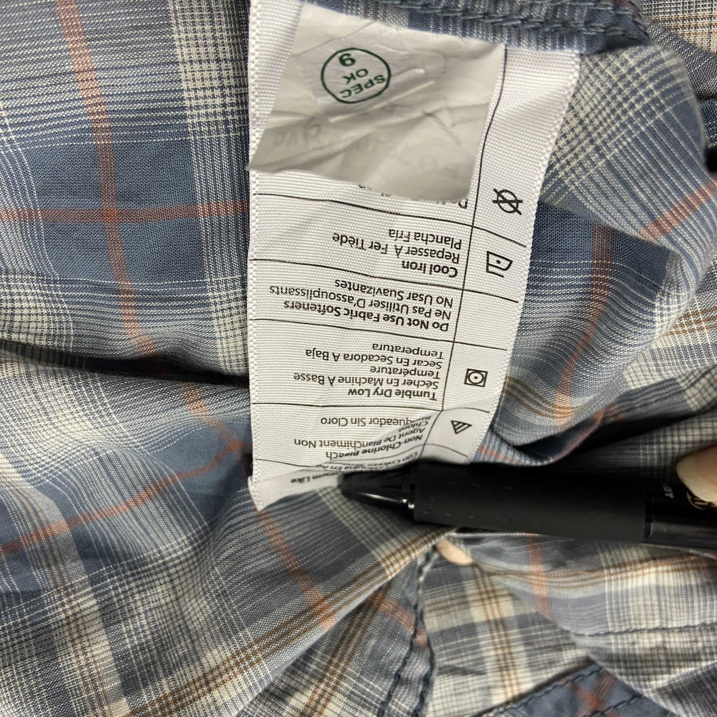 Carhartt　カーハート　半袖ボタンダウンシャツ　ダブルポケット　オンブレチェック　ブルー　青　Sサイズ