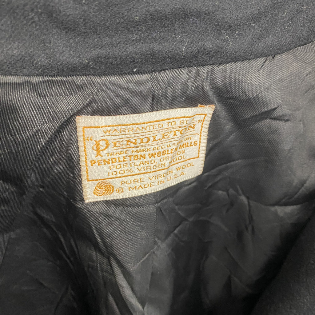 ～70s　PENDELTON　ペンドルトン　ウールテーラードジャケット　ブレザー　2B　黒　ブラック　18サイズ　　ヴィンテージ　古着