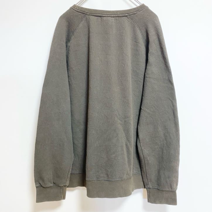 古着 used　長袖プリントスウェット　クルーネックトレーナー　Vガゼット　Indian River　ミシガン州　緑　グリーン　レトロ