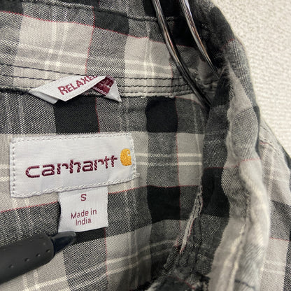 Carhartt　カーハート　半袖ボタンダウンシャツ　ダブルポケット　チェック柄　黒　ブラック　Sサイズ