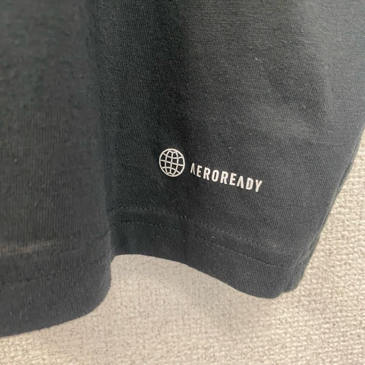 Adidas　アディダス　半袖プリントTシャツ　クルーネック　MLS　メジャーリーグサッカー　黒　ブラック　Ｍサイズ　古着