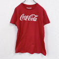 Coca-Cola　コカ・コーラ　半袖プリントTシャツ　企業ロゴ　デカロゴ　赤　レッド　Mサイズ　古着