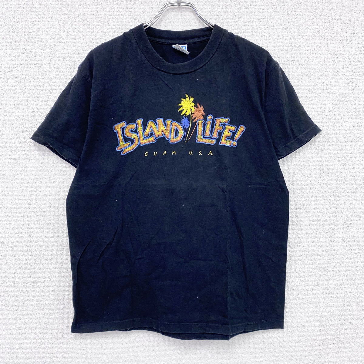 90s～　YORK　ヨーク　半袖プリントTシャツ　スーベニア　ヴィンテージ　黒　ブラック　Lサイズ　古着