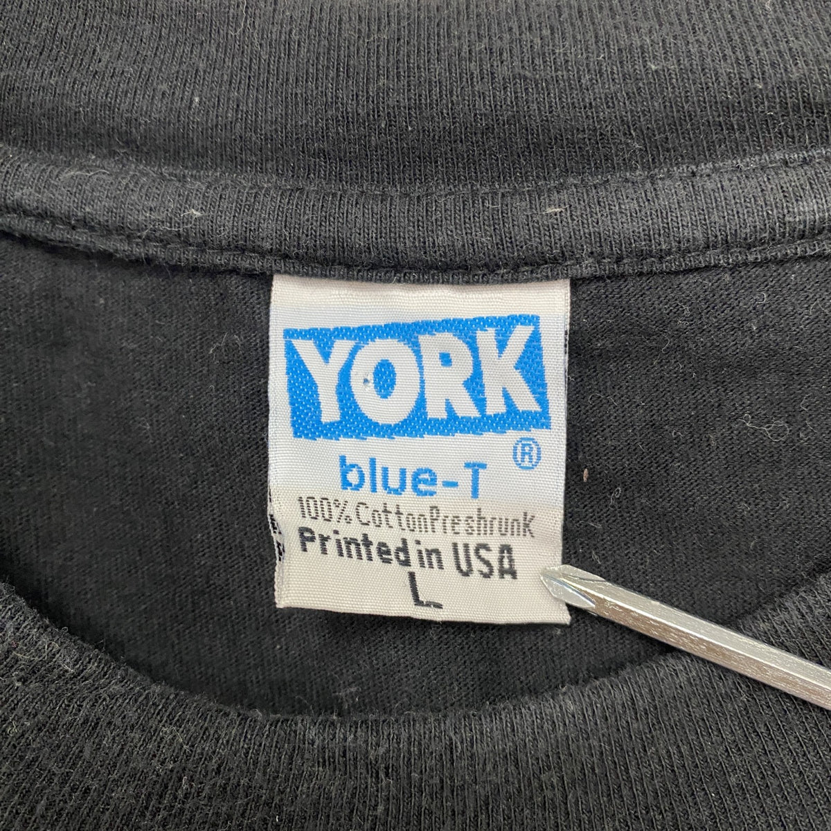 90s～　YORK　ヨーク　半袖プリントTシャツ　スーベニア　ヴィンテージ　黒　ブラック　Lサイズ　古着