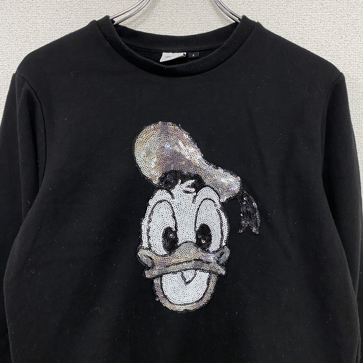 Disney　ディズニー　Donald Duck　ドナルドダック　スウェット/トレーナー　黒　ブラック　Sサイズ