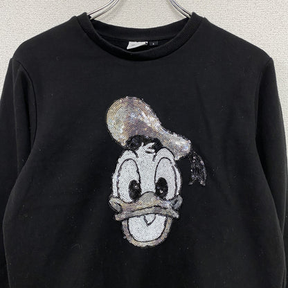 Disney　ディズニー　Donald Duck　ドナルドダック　スウェット/トレーナー　黒　ブラック　Sサイズ