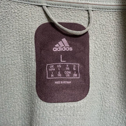 古着 used　adidas　アディダス　長袖ワンポイントプリントトラックジャケット　ハイネックジャージ　緑　Lサイズ
