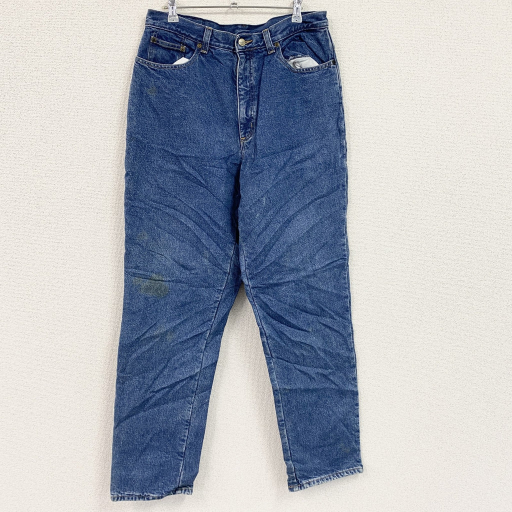 ～00s　L.L.Bean　エルエルビーン　デニムパンツ/ジーンズ　ジップフライ　革パッチ　ネル生地ライナー　インディゴ　古着