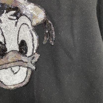 Disney　ディズニー　Donald Duck　ドナルドダック　スウェット/トレーナー　黒　ブラック　Sサイズ
