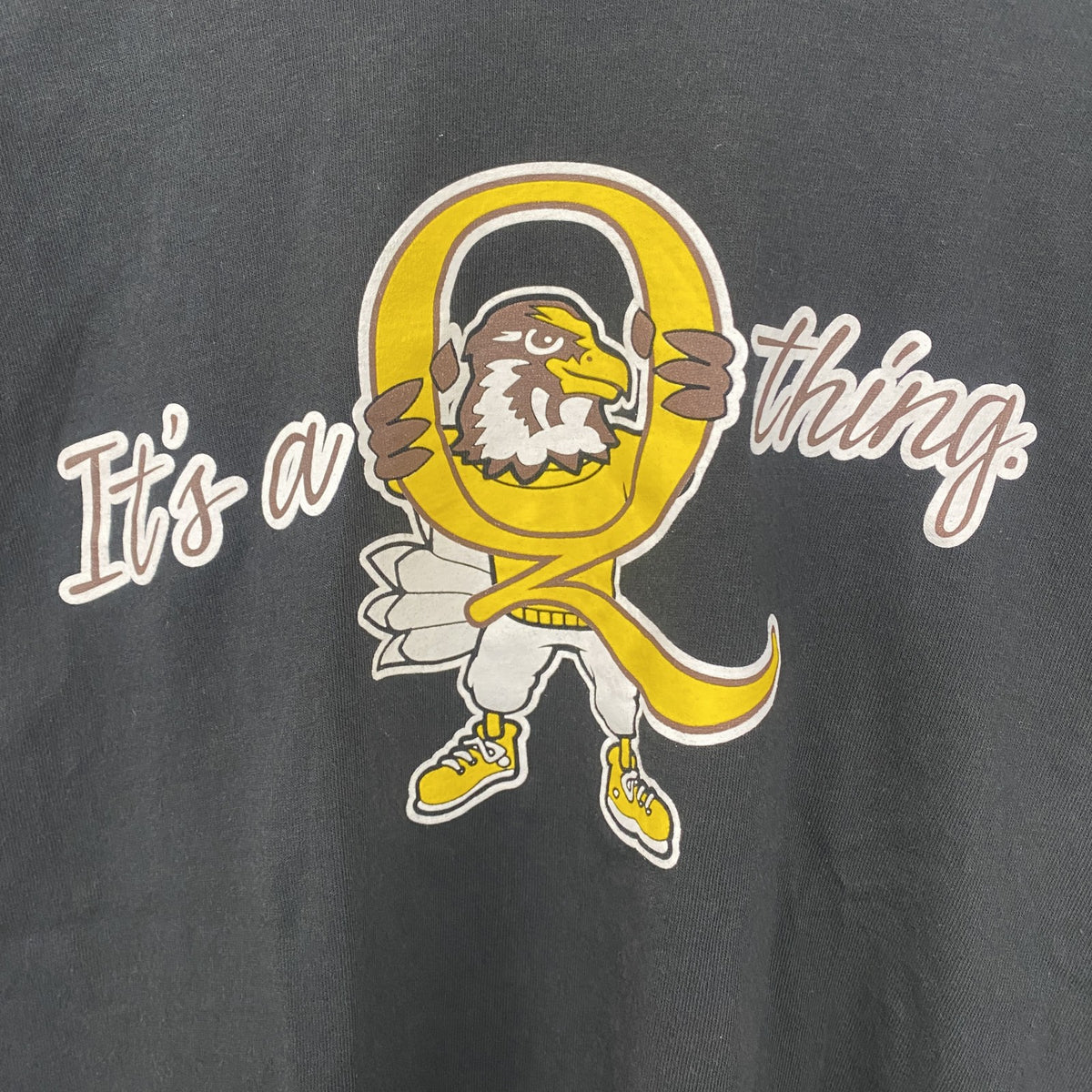 00s　PRO WEIGHT　半袖カレッジプリントTシャツ　クインクシー大学　クルーネック　Y2K　黒　ブラック　Mサイズ　古着