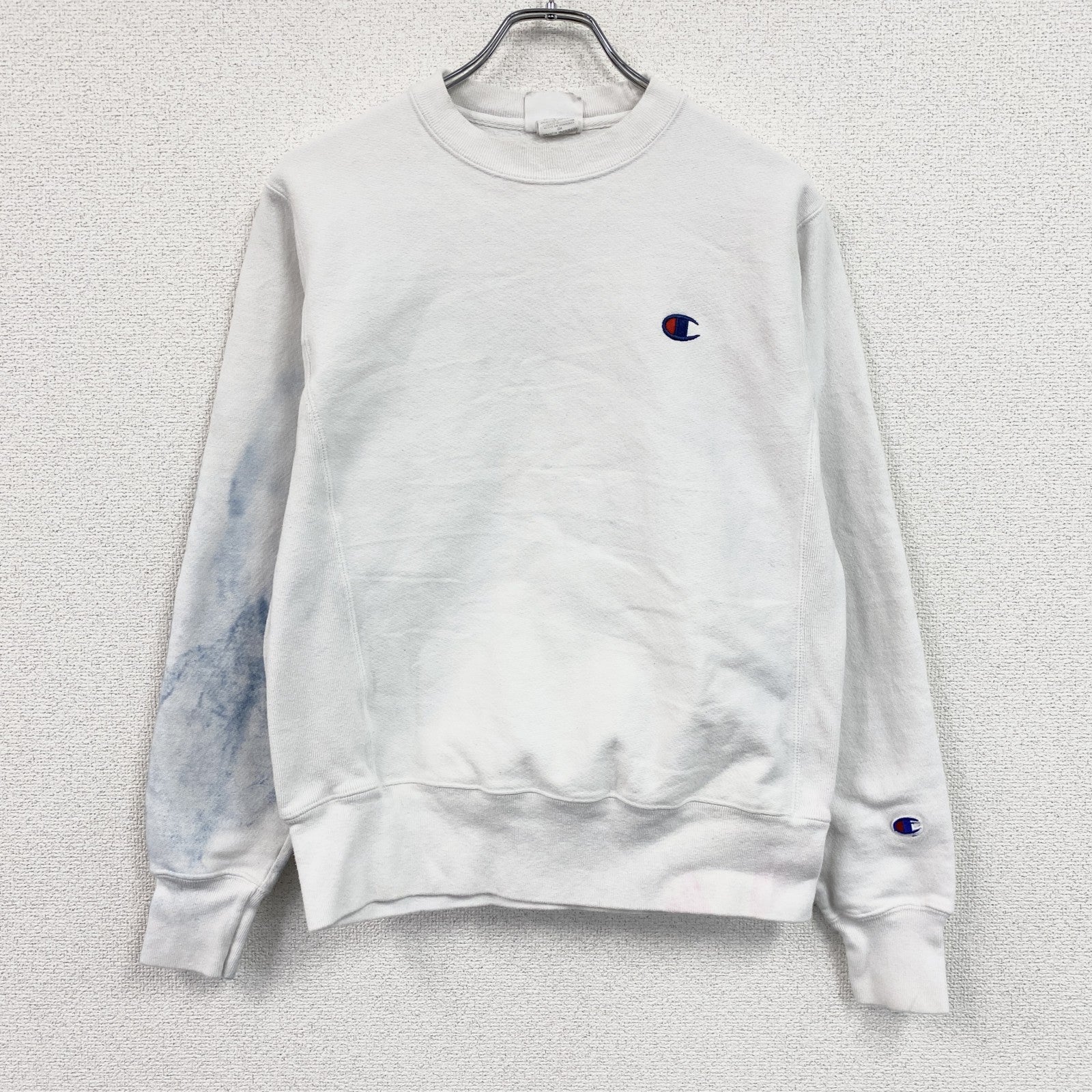 Champion　チャンピオン　リバースウィーブ　スウェット/トレーナー　ヘビーウエイト　現行　刺繍ロゴ　白　ホワイト　Sサイズ　古着