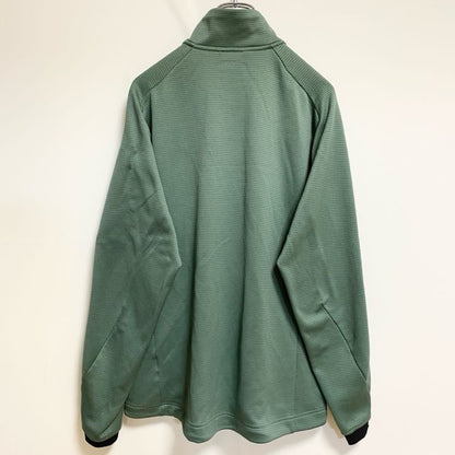 古着 used　adidas　アディダス　長袖ワンポイントプリントトラックジャケット　ハイネックジャージ　緑　Lサイズ