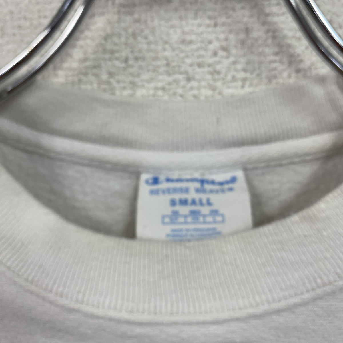 Champion　チャンピオン　リバースウィーブ　スウェット/トレーナー　ヘビーウエイト　現行　刺繍ロゴ　白　ホワイト　Sサイズ　古着