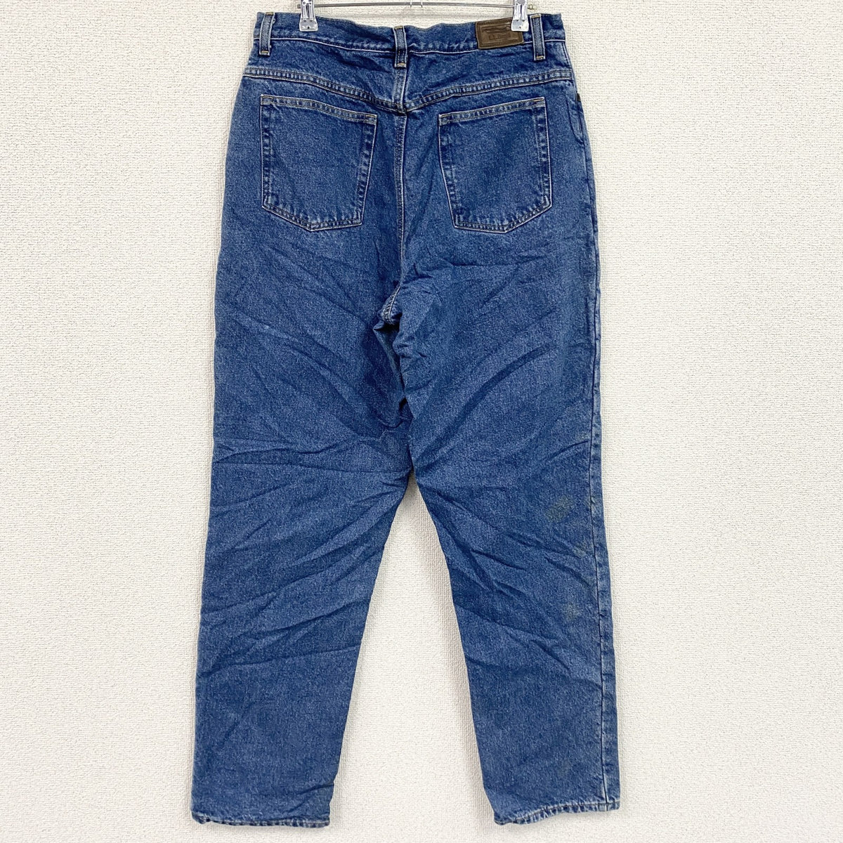 ～00s　L.L.Bean　エルエルビーン　デニムパンツ/ジーンズ　ジップフライ　革パッチ　ネル生地ライナー　インディゴ　古着