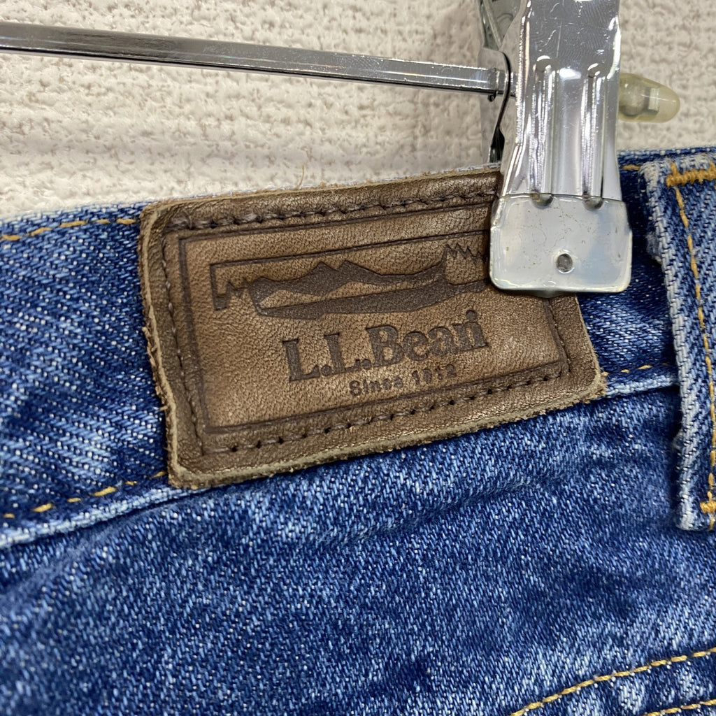 ～00s　L.L.Bean　エルエルビーン　デニムパンツ/ジーンズ　ジップフライ　革パッチ　ネル生地ライナー　インディゴ　古着