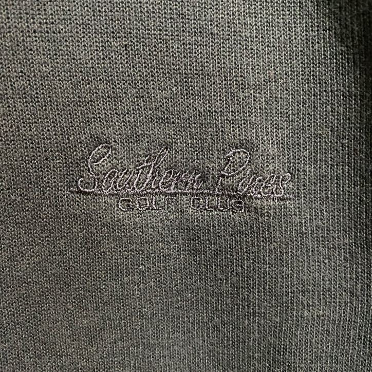 Heritage Cross　スウェット/トレーナー　フェード　前V　刺繍ロゴ　ラグランスリーブ　ワンポイント　紺　ネイビー　Lサイズ　古着