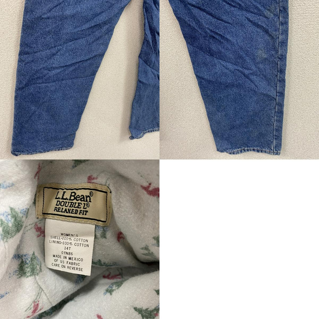 ～00s　L.L.Bean　エルエルビーン　デニムパンツ/ジーンズ　ジップフライ　革パッチ　ネル生地ライナー　インディゴ　古着
