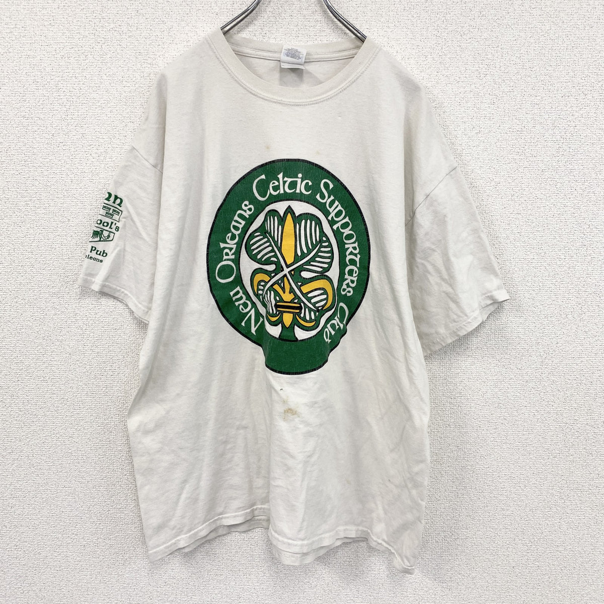 GILDAN　ギルダン　半袖プリントTシャツ　ワニ　サッカー　白　ホワイト　XLサイズ　古着